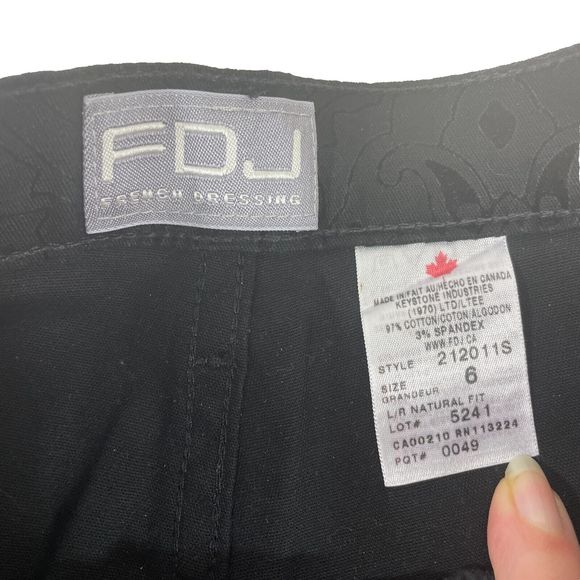 NWT FDJ French Dressing Women's Size 6 Black Jeans Floral Stretch Wing‎ Pocket - Picture 9 of 13